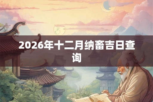 2026年十二月纳畜吉日查询