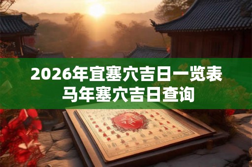 2026年宜塞穴吉日一览表 马年塞穴吉日查询