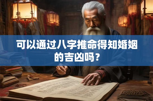 可以通过八字推命得知婚姻的吉凶吗? 可以通过八字推命得知婚姻的吉凶吗?