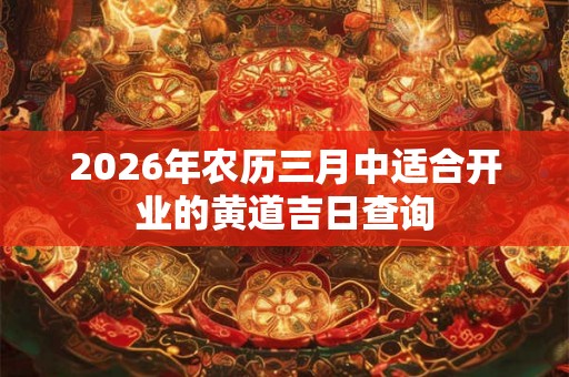 2026年农历三月中适合开业的黄道吉日查询
