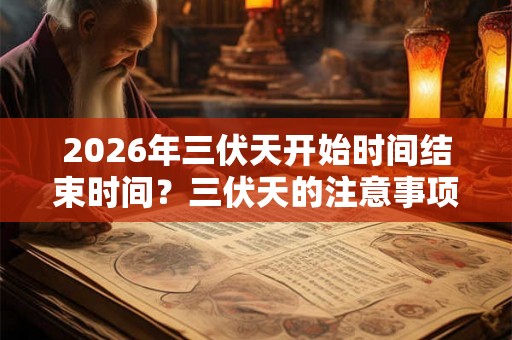 2026年三伏天开始时间结束时间？三伏天的注意事项？