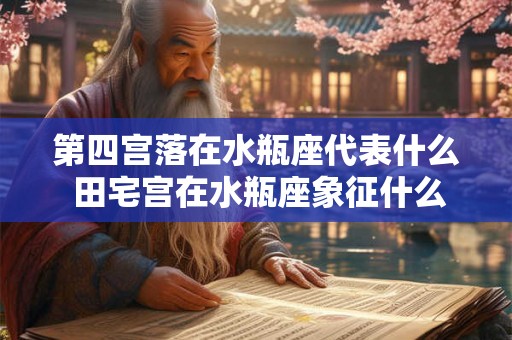 第四宫落在水瓶座代表什么 田宅宫在水瓶座象征什么