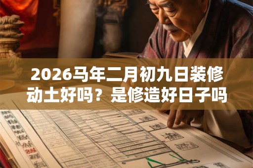 2026马年二月初九日装修动土好吗？是修造好日子吗