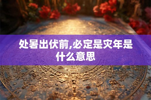 处暑出伏前,必定是灾年是什么意思