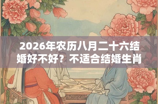 2026年农历八月二十六结婚好不好？不适合结婚生肖？