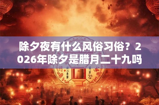 除夕夜有什么风俗习俗？2026年除夕是腊月二十九吗？
