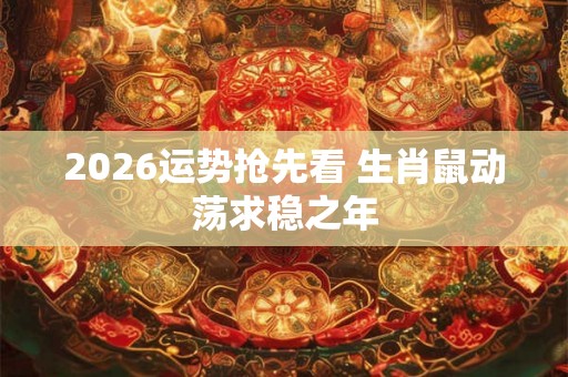 2026运势抢先看 生肖鼠动荡求稳之年