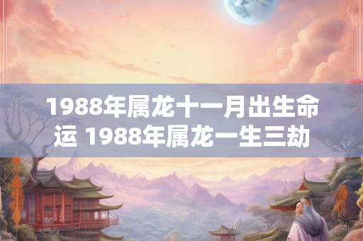 1988年属龙十一月出生命运 1988年属龙一生三劫