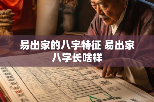 易出家的八字特征 易出家八字长啥样