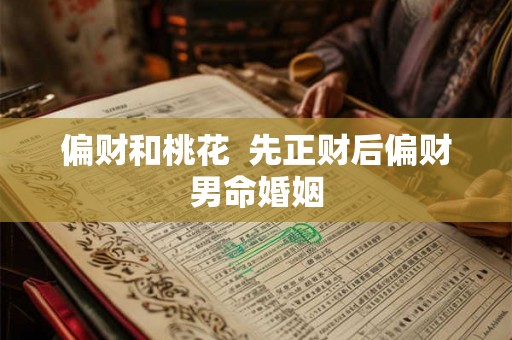 偏财和桃花  先正财后偏财男命婚姻