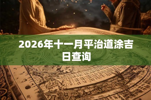 2026年十一月平治道涂吉日查询
