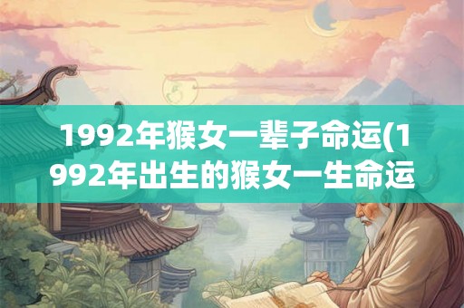1992年猴女一辈子命运(1992年出生的猴女一生命运如何？)