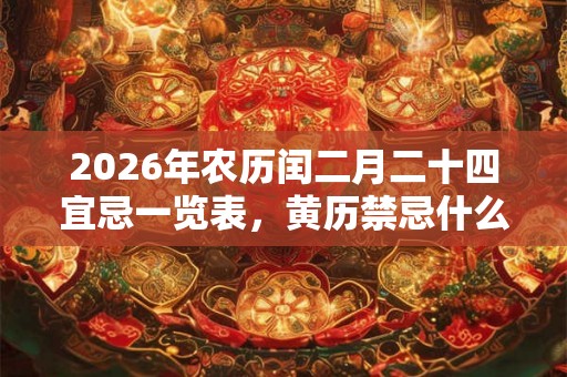 2026年农历闰二月二十四宜忌一览表，黄历禁忌什么？