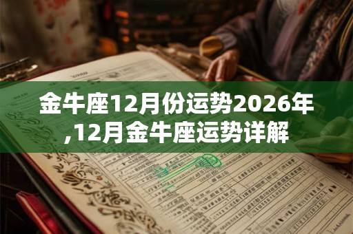 金牛座12月份运势2026年,12月金牛座运势详解 金牛座12月份运势2026年,12月金牛座运势详解