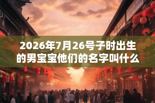 2026年7月26号子时出生的男宝宝他们的名字叫什么比较好 2026年7月26号子时出生的男宝宝他们的名字叫什么比较好