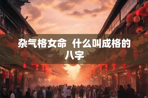 杂气格女命 什么叫成格的八字 杂气格女命 什么叫成格的八字
