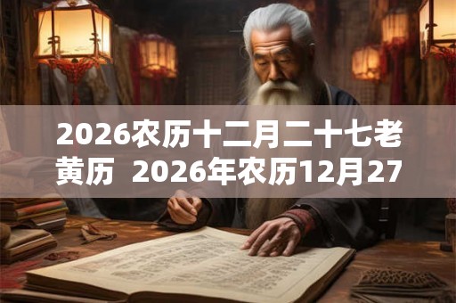 2026农历十二月二十七老黄历  2026年农历12月27日黄历