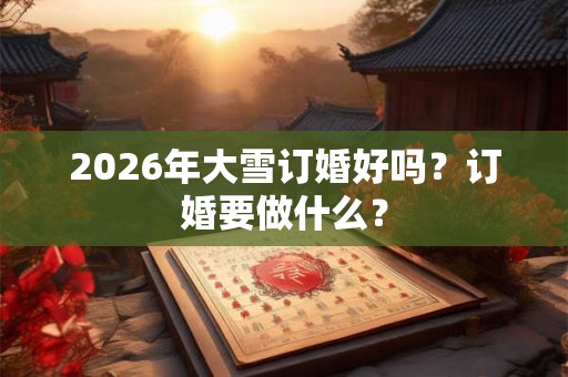 2026年大雪订婚好吗?订婚要做什么? 2026年大雪订婚好吗?订婚要做什么?