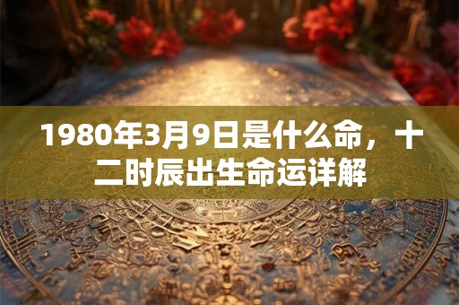 1980年3月9日是什么命，十二时辰出生命运详解