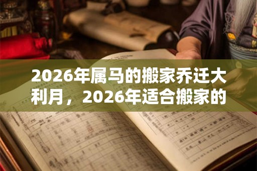 2026年属马的搬家乔迁大利月，2026年适合搬家的属相