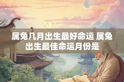 属兔几月出生最好命运 属兔出生最佳命运月份是