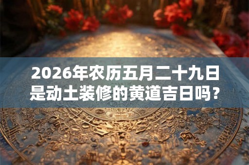 2026年农历五月二十九日是动土装修的黄道吉日吗？