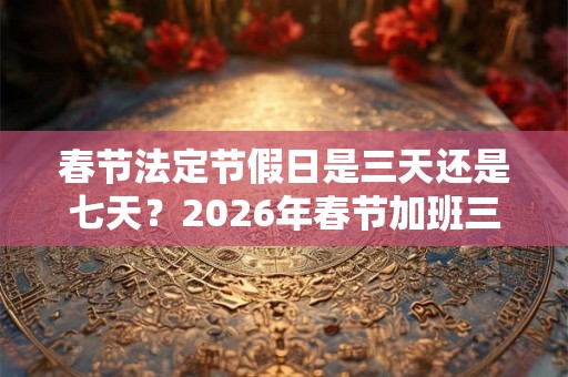 春节法定节假日是三天还是七天？2026年春节加班三倍是几天？