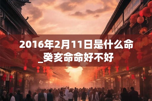 2016年2月11日是什么命_癸亥命命好不好 2016年2月11日是什么命_癸亥命命好不好
