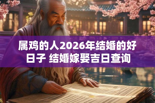属鸡的人2026年结婚的好日子 结婚嫁娶吉日查询 属鸡的人2026年结婚的好日子 结婚嫁娶吉日查询