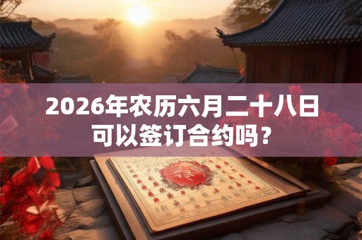 2026年农历六月二十八日可以签订合约吗？