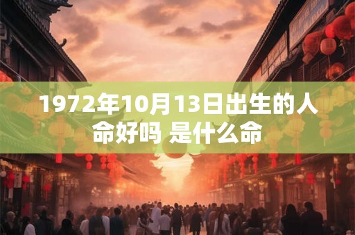 1972年10月13日出生的人命好吗 是什么命