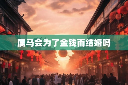 属马会为了金钱而结婚吗