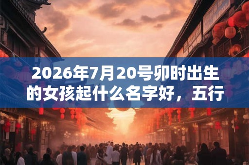 2026年7月20号卯时出生的女孩起什么名字好，五行是什么？