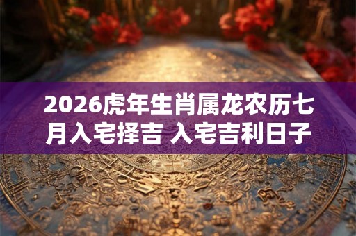 2026虎年生肖属龙农历七月入宅择吉 入宅吉利日子