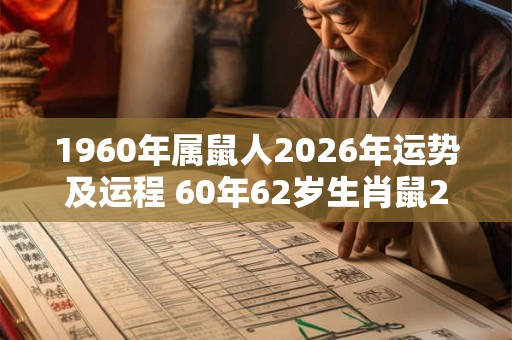 1960年属鼠人2026年运势及运程 60年62岁生肖鼠2026年每月运势
