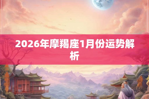 2026年摩羯座1月份运势解析 2026年摩羯座1月份运势解析