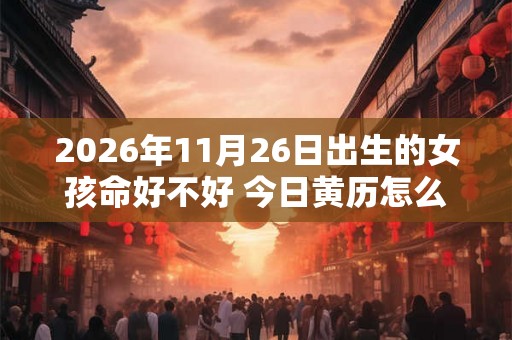 2026年11月26日出生的女孩命好不好 今日黄历怎么样