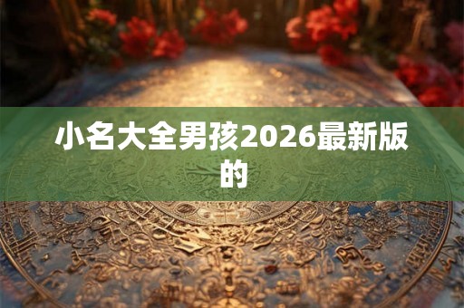 小名大全男孩2026最新版的 小名大全男孩2026最新版的