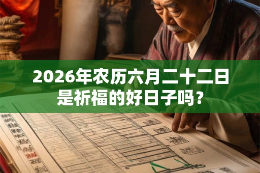 2026年农历六月二十二日是祈福的好日子吗？