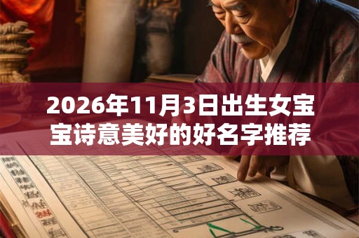 2026年11月3日出生女宝宝诗意美好的好名字推荐 2026年11月3日出生女宝宝诗意美好的好名字推荐