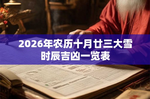 2026年农历十月廿三大雪时辰吉凶一览表