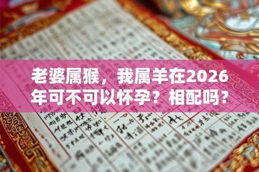 老婆属猴，我属羊在2026年可不可以怀孕？相配吗？