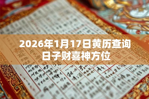 2026年1月17日黄历查询 日子财喜神方位 2026年1月17日黄历查询 日子财喜神方位