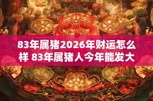 83年属猪2026年财运怎么样 83年属猪人今年能发大财吗