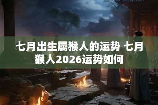 七月出生属猴人的运势 七月猴人2026运势如何
