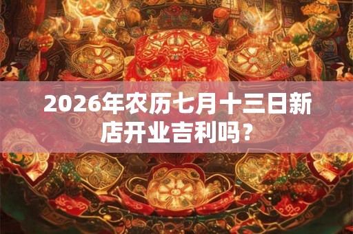 2026年农历七月十三日新店开业吉利吗？