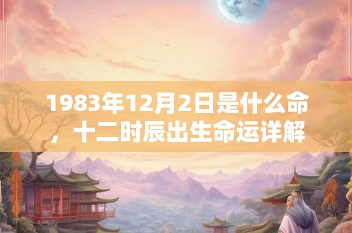 1983年12月2日是什么命，十二时辰出生命运详解