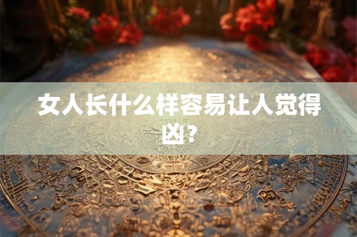 女人长什么样容易让人觉得凶？