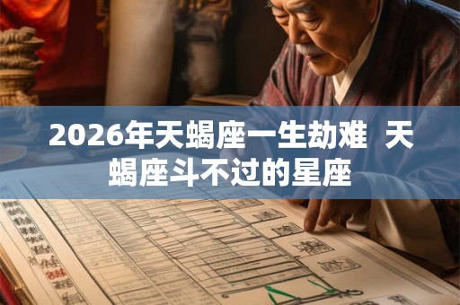 2026年天蝎座一生劫难  天蝎座斗不过的星座