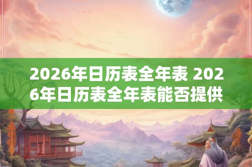 2026年日历表全年表 2026年日历表全年表能否提供全年节假日安排 2026年日历表全年表 2026年日历表全年表能否提供全年节假日安排